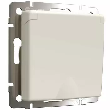 Розетка с заземлением и шторками c крышкой IP44 (айвори матовый) Werkel W1171262 (a059276)