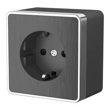 Розетка с заземлением и шторками Gallant (графит рифленый) W5071104 (a051346) (Werkel)