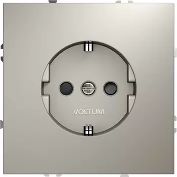 Розетка с заземлением и шторками (кашемир) Voltum S70 VLS040203
