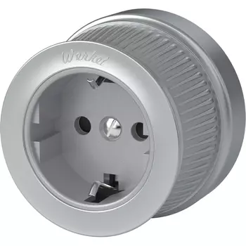 Розетка с заземлением и шторками (матовый хром) Werkel WL19-10-02 (a044924)