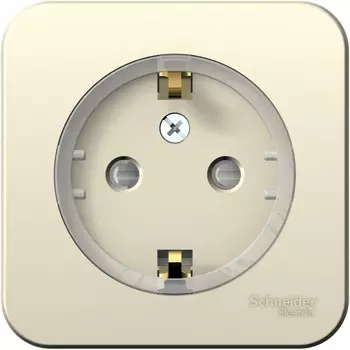 Розетка с заземлением и шторками (молочный) Systeme Electric Blanca BLNRA111112
