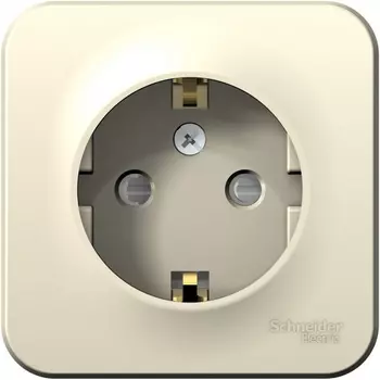 Розетка с заземлением и шторками (молочный) Systeme Electric Blanca BLNRA011102