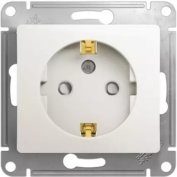 Розетка с заземлением и шторками (перламутровый) Systeme Electric Glossa GSL000645