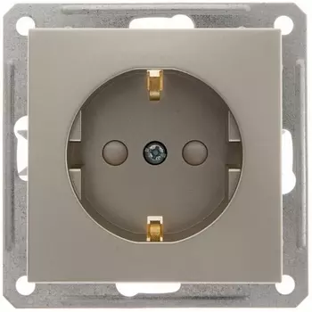 Розетка с заземлением и шторками (шампань) Systeme Electric RS16-152-4-86