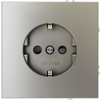 Розетка с заземлением и шторками (шелк) Voltum S70 VLS040204