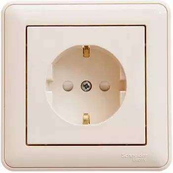 Розетка с заземлением и шторками (слоновая кость) Systeme Electric W59 RS16-152-28