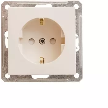 Розетка с заземлением и шторками (слоновая кость) Systeme Electric W59 RS16-152-2-86