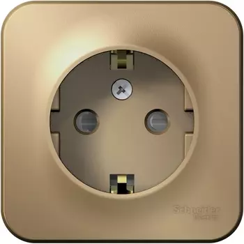 Розетка с заземлением и шторками (титан) Systeme Electric Blanca BLNRA011114