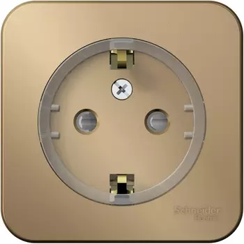 Розетка с заземлением и шторками (титан) Systeme Electric Blanca BLNRA111114