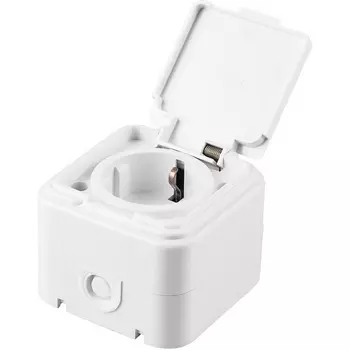 Розетка с заземлением и защитной крышкой (белый) Stekker Брест 32740