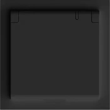 Розетка с заземлением и защитной крышкой (черный) Stekker Эмили 49855