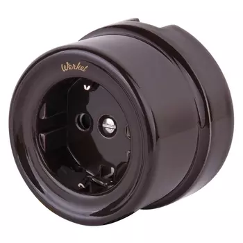 Розетка с заземлением (коричневый) Ретро Werkel W5671014 (a051054)