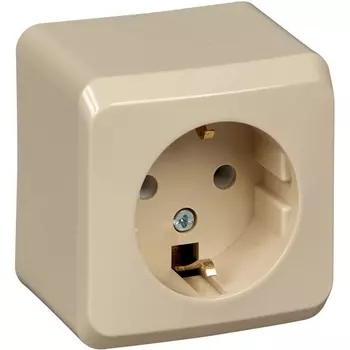 Розетка с заземлением (кремовый) Systeme Electric Этюд PA16-003K