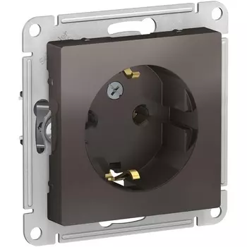 Розетка с заземлением (мокко) Systeme Electric AtlasDesign ATN000643
