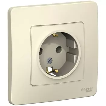 Розетка с заземлением (молочный) Systeme Electric Blanca BLNRS001012