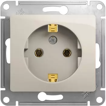 Розетка с заземлением (молочный) Systeme Electric Glossa GSL000943