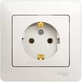 Розетка с заземлением (перламутровый) Systeme Electric Glossa GSL000642