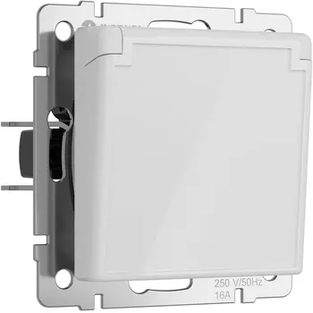 Розетка с заземлением с защит. крышкой и шторками (белый акрил) Werkel W1171241 (a064013)