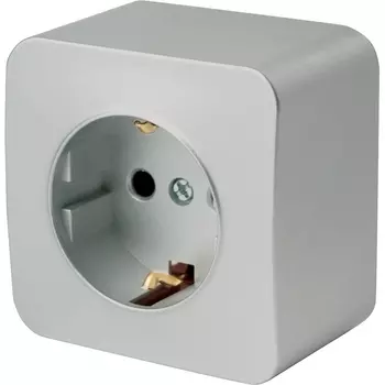Розетка с заземлением (серебро) Stekker София 49326