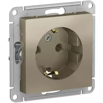 Розетка с заземлением (шампань) Systeme Electric AtlasDesign ATN000543