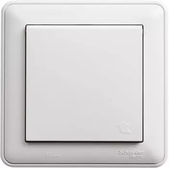 Розетка с заземлением, шторками и крышкой (белый) Systeme Electric W59 RS16-152B-18