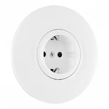 Розетка с заземлением, шторками и рамкой (белый) Arte Milano SET08-1 SET08-1-40-1 white