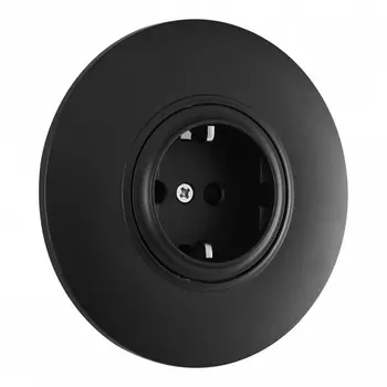 Розетка с заземлением, шторками и рамкой (черный) Arte Milano SET08-1 SET08-1-40-1 black