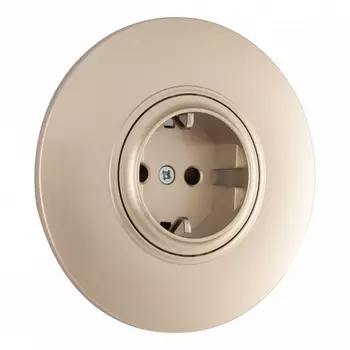 Розетка с заземлением, шторками и рамкой (шампань) Arte Milano SET08-1 SET08-1-40-1 shampan