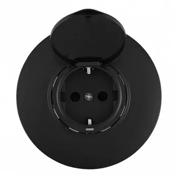 Розетка с заземлением, шторками, защитной крышкой и рамкой (черный) Arte Milano SET08-1 SET08-1-41-1 black