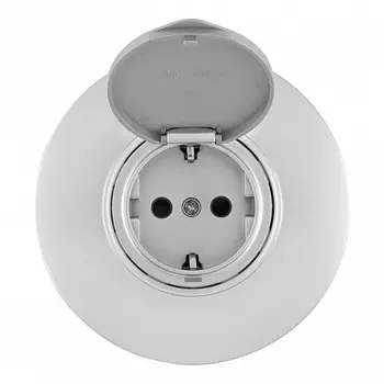 Розетка с заземлением, шторками, защитной крышкой и рамкой (серебро) Arte Milano SET08-1 SET08-1-41-1 silver