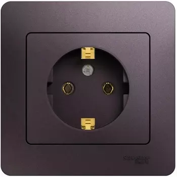 Розетка с заземлением (сиреневый туман) Systeme Electric Glossa GSL001442