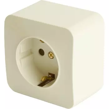 Розетка с заземлением (слоновая кость) Stekker София 49493