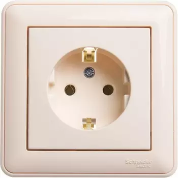 Розетка с заземлением (слоновая кость) Systeme Electric W59 RS16-154-28