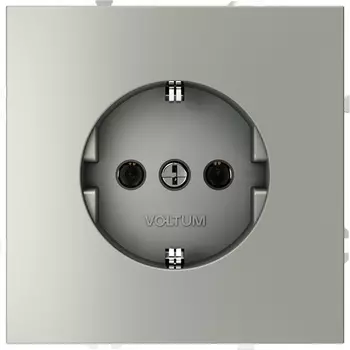 Розетка с заземлением (сталь) Voltum S70 VLS040105