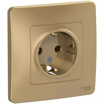 Розетка с заземлением (титан) Systeme Electric Blanca BLNRS001014