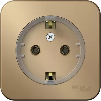 Розетка с заземлением (титан) Systeme Electric Blanca BLNRA110114