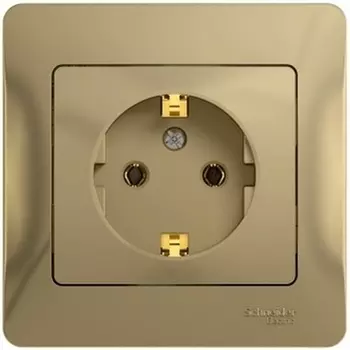 Розетка с заземлением (титан) Systeme Electric Glossa GSL000442