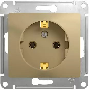 Розетка с заземлением (титан) Systeme Electric Glossa GSL000443