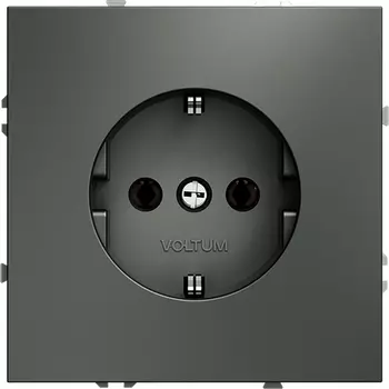 Розетка с заземлением (титан) Voltum S70 VLS040106