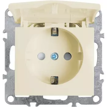 Розетка с заземлением защитной крышкой и шторками (слоновая кость) Stekker Эрна 39330