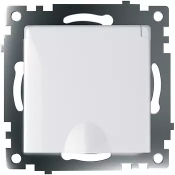 Розетка с заземлением защитной крышкой и шторками (белый) Stekker Катрин 39302