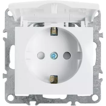 Розетка с заземлением защитной крышкой и шторками (белый) Stekker Эрна 39319