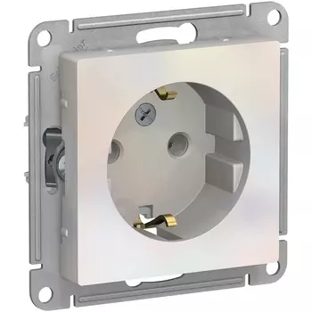 Розетка с заземлением (жемчужный) Systeme Electric AtlasDesign ATN000443