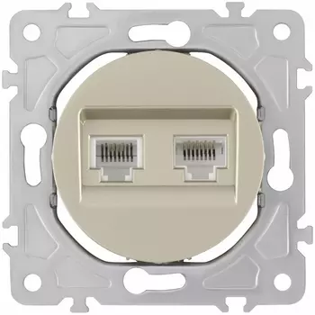 Розетка телефонная RJ-11 + Ethernet RJ-45 Arte Milano am-202 202.44-1.shampan