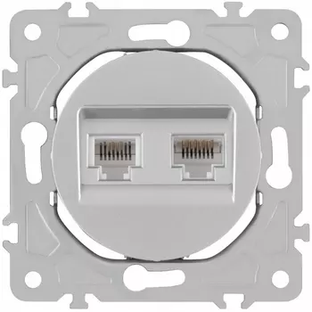 Розетка телефонная RJ-11 + Ethernet RJ-45 Arte Milano am-202 202.44-1.silver