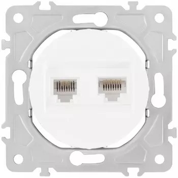 Розетка телефонная RJ-11 + Ethernet RJ-45 Arte Milano am-202 202.44-1.white