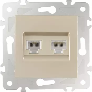 Розетка телефонная RJ-11 + Ethernet RJ-45 Arte Milano am-203 203.44-1.shampan