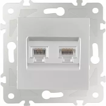 Розетка телефонная RJ-11 + Ethernet RJ-45 Arte Milano am-203 203.44-1.silver