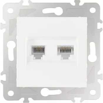 Розетка телефонная RJ-11 + Ethernet RJ-45 Arte Milano am-203 203.44-1.white