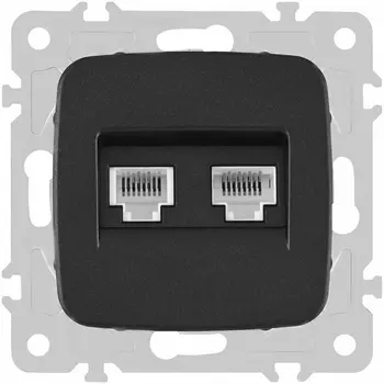 Розетка телефонная RJ-11 + Ethernet RJ-45 Arte Milano am-205 205.44-1.black